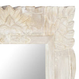 Mirror White 110x50 cm Solid Mango Wood 321634