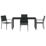 Garden Dining Set 5 pcs Black PE Rattan 3379082