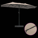 Garden Parasol Taupe 385 x 209 x 244 cm Polyester 42003286
