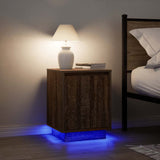 ZNTS Bedside Cabinets with LED Lights 2 pcs Brown Oak 38x34x50 cm 861278