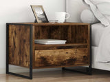 Bedside Table Smoke Oak 50 x 39.5 x 50 cm Engineered Wood 886670