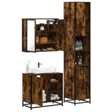 3 Piece Bathroom Furniture Set Smoked Oak Engineered Wood 3301087