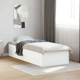 Bed Frame without Mattress White 75x190 cm Small Single Engineered Wood 841986