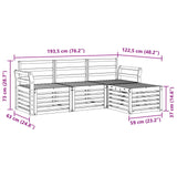 Outdoor Sofa Set 4 pcs White 193.5 x 122.5 x 73 cm 3391634