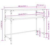 Console Table Smoked Oak 100x35.5x75 cm Engineered Wood 834047
