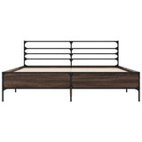Bed Frame without Mattress Brown Oak 150x200 cm King Size 3280051