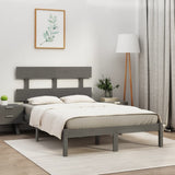 Bed Frame Grey Solid Pine Wood 200x200 cm Durable Bed Frame 3104695