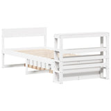 Bed Frame without Mattress White 75x190 cm Small Single Solid Wood Pine 3306406