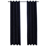 Blackout Curtains with Rings 2 pcs Velvet Black 140x245 cm 134490