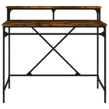 Desk Smoked Oak 100x50x90 cm Engineered Wood and Iron 826701