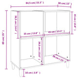 Record Cabinet Concrete Grey 84.5x38x89 cm Engineered Wood 831993