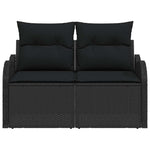 Garden Sofa with Cushion Black 121 x 62 x 69cm Poly Rattan 42006731