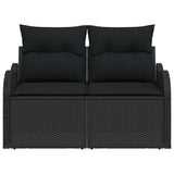 Garden Sofa with Cushion Black 121 x 62 x 69cm Poly Rattan 42006731