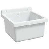 Sink Washbasin for Wall Mounting White 40x40x24 cm Resin 4002793