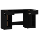 Desk with Side Cabinet Black Engineered Wood 3115909