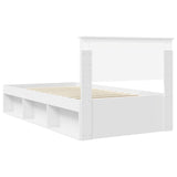 Bed Frame with Headboard White 100 x 200 cm Solid Pine Wood 3410636