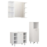 3 Piece Bathroom Furniture Set White Engineered Wood 3056943