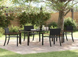 Garden Dining Set 5 pcs Black Powder-Coated Steel 3379418
