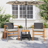 Garden Chairs with Cushions 2 pcs Black Poly Rattan&Solid Wood 368711