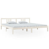 Bed Frame without Mattress White Solid Wood 200x200 cm 814905