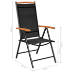 ZNTS Folding Garden Chairs 6 pcs Textilene Black 312187