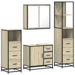 ZNTS 4 Piece Bathroom Furniture Set Sonoma Oak Engineered Wood 3301256