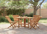 Outdoor Dining Set Teak Brown Solid teak wood Compact Foldable 3096573
