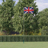 UK Flag and Pole 5.55 m Aluminium 3147140