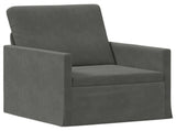 Sofa Set 2 pcs Dark Grey Corduroy Fabric 3433255