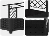 Raised Bed with Trellis and Roof Black 124.5 x 40 x 138 cm PP 42032542