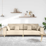 Fabric Sofa with Cushion Cream 208 cm Fabric 3335149