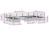 Outdoor Sofa Set 10 pcs White 59 x 59 x 37 cm Solid Acacia Wood 3392559