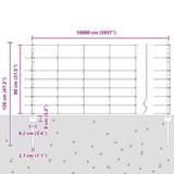 Wild Fence with Posts 100 x 0.8 m 3337167