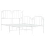 ZNTS Metal Bed Frame with Headboard and Footboard White 120x200 cm 373952