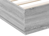 Bed Frame with LED without Mattress Grey Sonoma 180x200 cm Super King 3209595