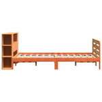 ZNTS Bed Frame without Mattress Wax Brown 140x190 cm Solid Wood Pine 3309901