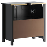Bathroom Sink Cabinet BERG Black 60x34x59 cm Solid Wood Pine 358553