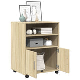 Rolling Cabinet Sonoma Oak 60x48x81 cm Engineered Wood 853166