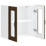 Kitchen Wall Cabinet with Glass Door Lucca Brown Oak Engineered Wood 853914