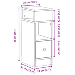 ZNTS Bedside Cabinets 2 pcs with Drawer White 25x31x66 cm 858615