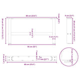 Coffee Table Legs Anthracite 2 pcs 60x cm Steel 4013266