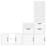 4 Piece TV Units with Storage ODDA White Solid Wood Pine 3365373