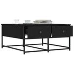 ZNTS Coffee Table Black 80x80x40 cm Engineered Wood 835354