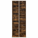 CD Cabinet 2 pcs Smoked Oak 33 x 23.5 x 175 cm Engineered Wood 8012651