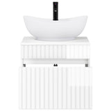 Bathroom Furniture Set High Gloss White Engineered Wood 3404314