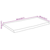 Table Top 90x40x3.8 cm Live Edge Solid Wood Mango 370731