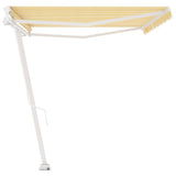 ZNTS Freestanding Manual Retractable Awning 500x350 cm Yellow/White 3069658