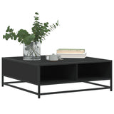 Coffee Table Black 80x80x30 cm Engineered Wood and Metal 848769