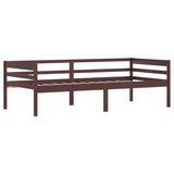 Bed Frame Dark brown Solid Pine wood Single Durable Bed Frame 322054