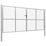 Garden Gate Galvanised Steel 400x150 cm Silver 144301